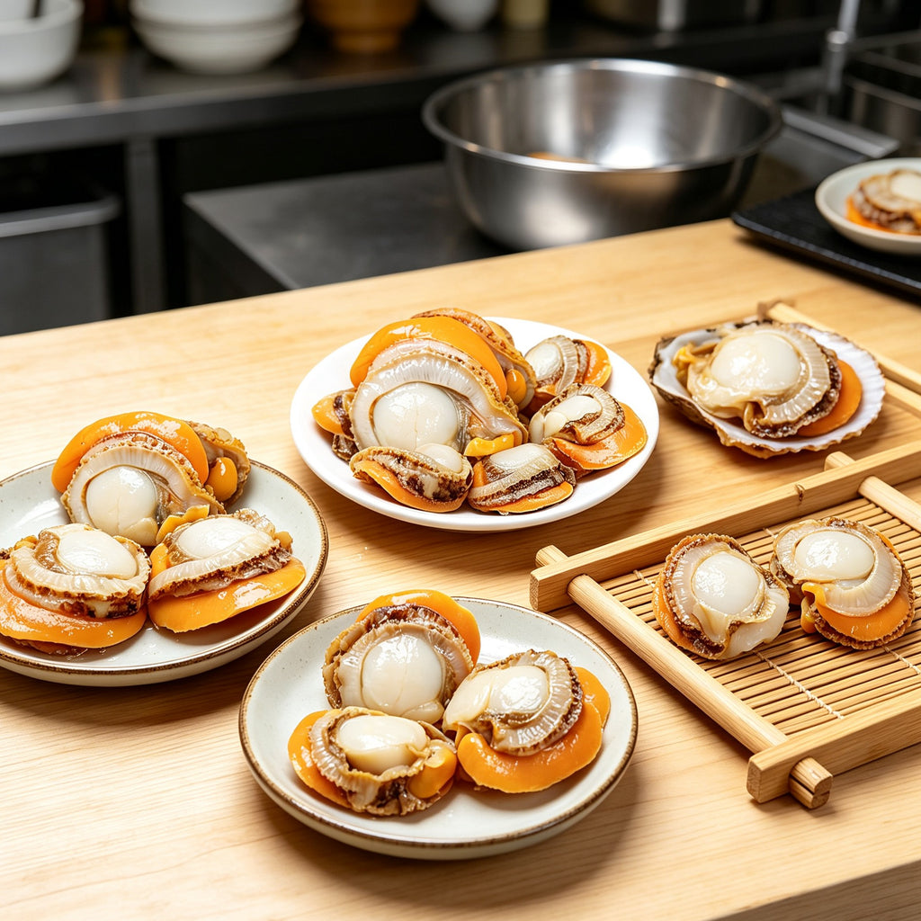 Fresh Half-Shell Scallops With Roe